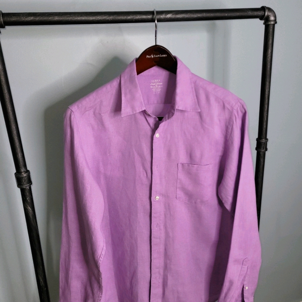 Lavender linen shirt. Size M J Crew